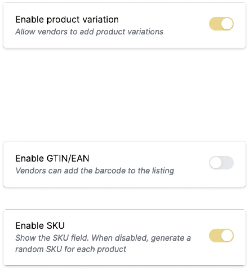 garnet toggle settings