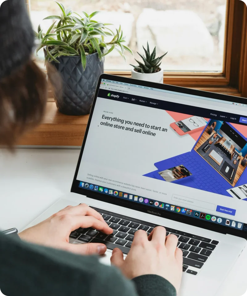 person browsing marketplace