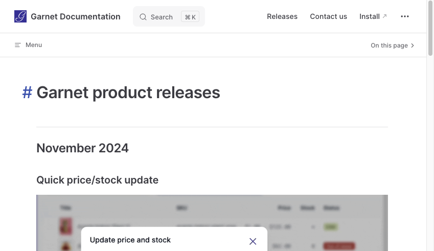 New release page unveiled