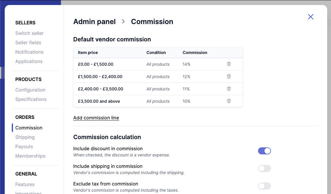commission template percentage and flat