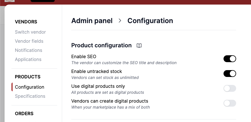 Fields configuration