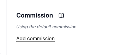 Default commission snippet