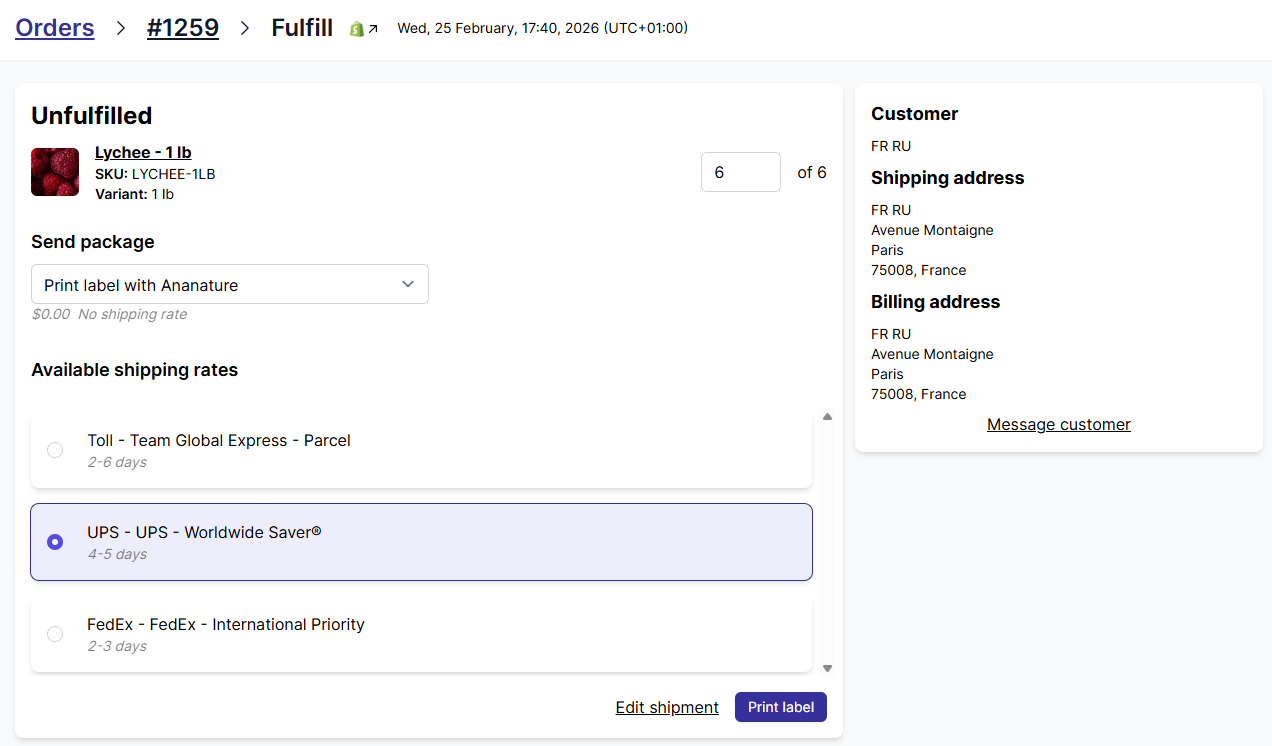 easyship label step 3