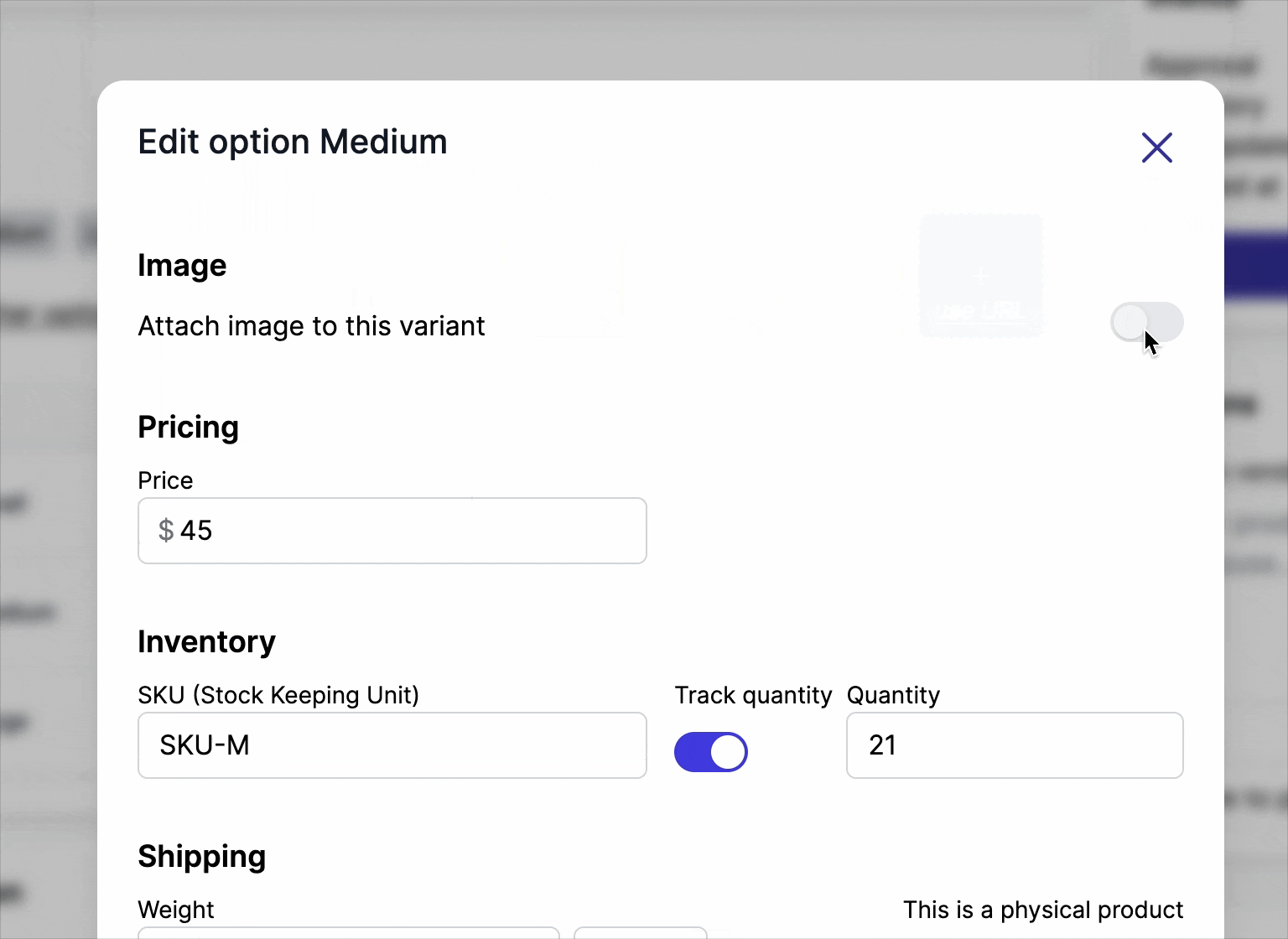 Add image to variant feature