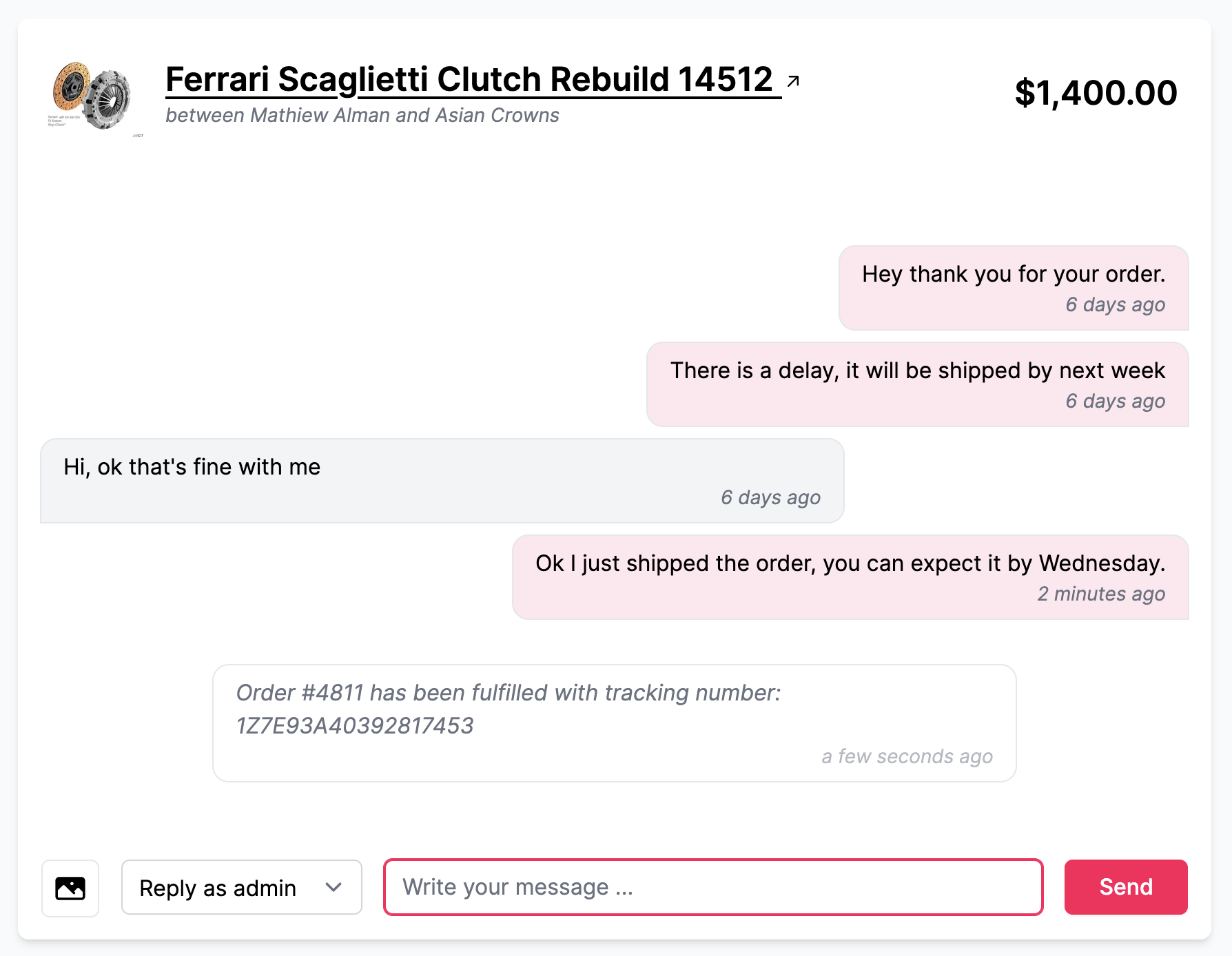 Send messages as admin