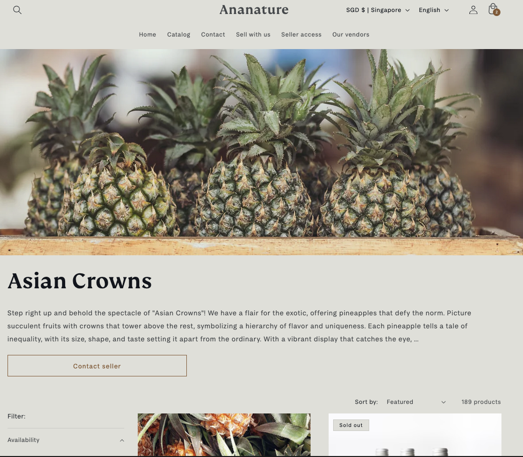 Customer can contact seller on their collection page