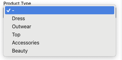 Dropdown specification