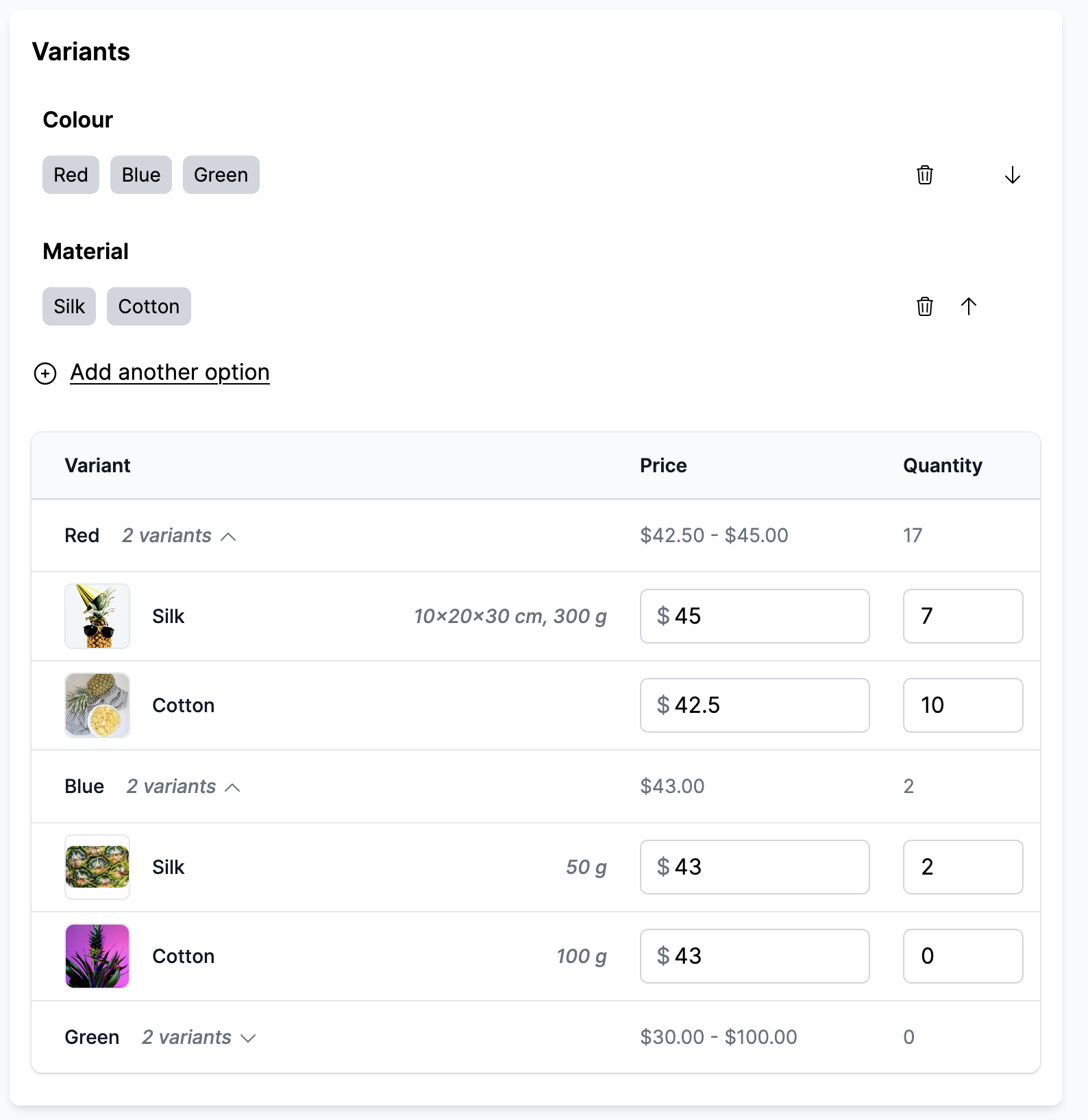 Variant image synchronised with Garnet Seller