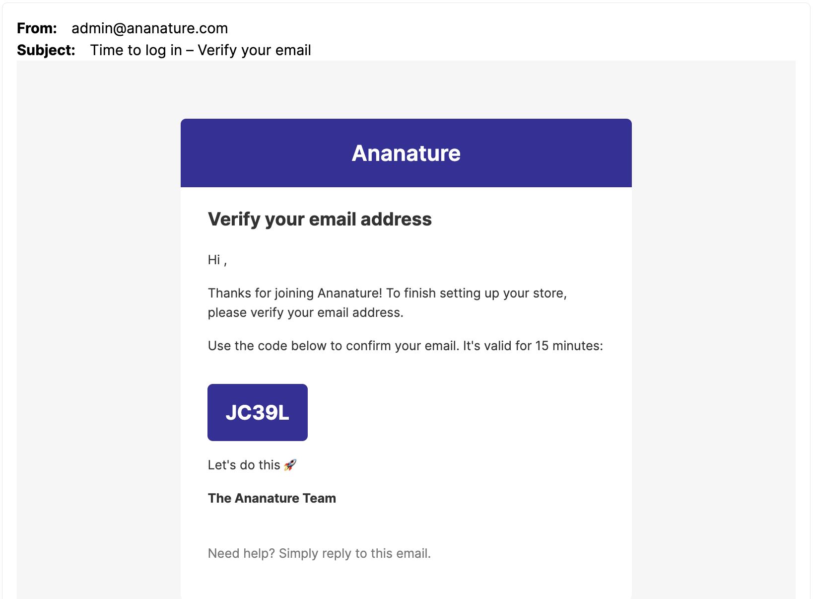 Verify email