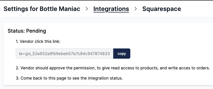 Squarespace installation link