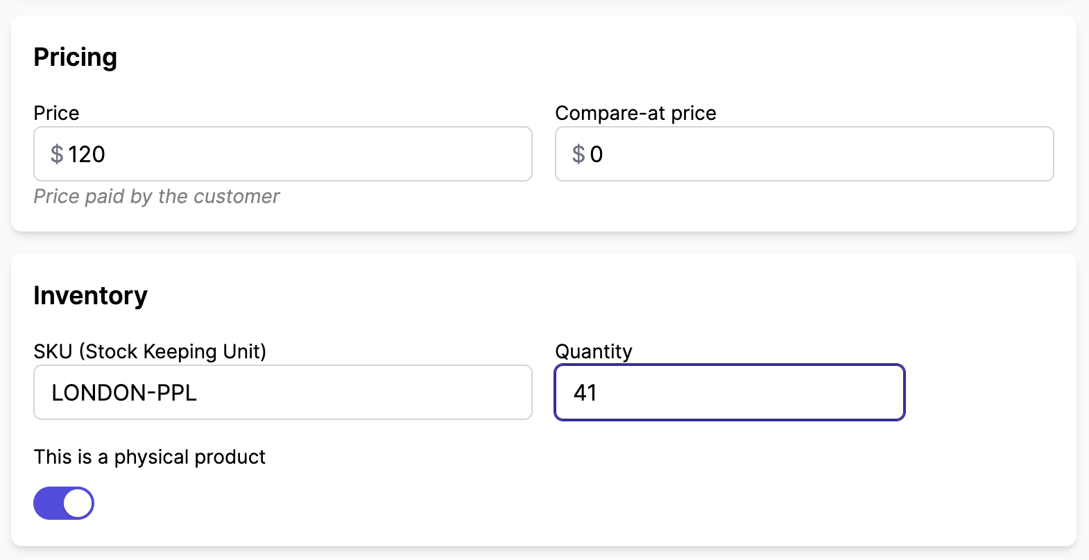 Upload pricing and inventory picker