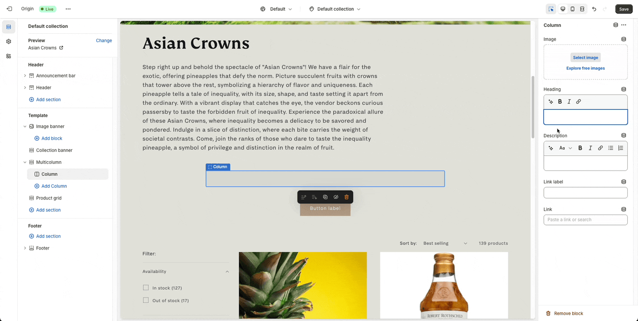 Vendor page use field